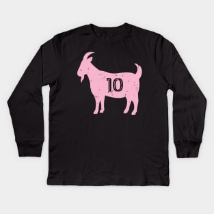 Goat Messi Miami Kids Long Sleeve T-Shirt